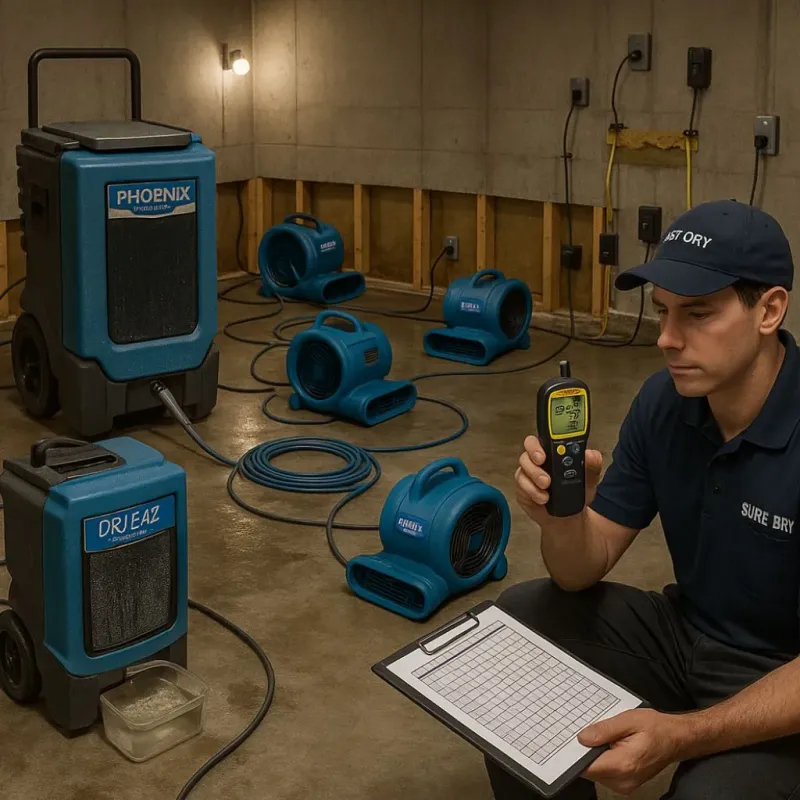 Structural Drying and Dehumidification process in Ridgeland, SC